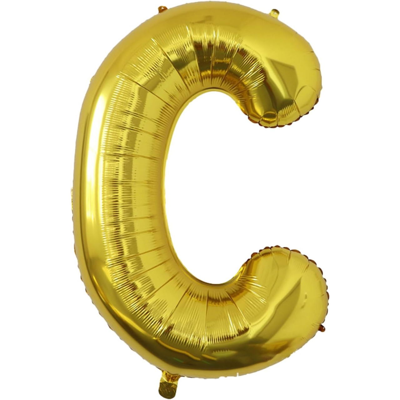 Balon Folie Metalizata Litera C, Flippy, 80 cm, Umflati cu Heliu sau Aer, Ambalaj Individual, Pai inclus, Auriu [1]