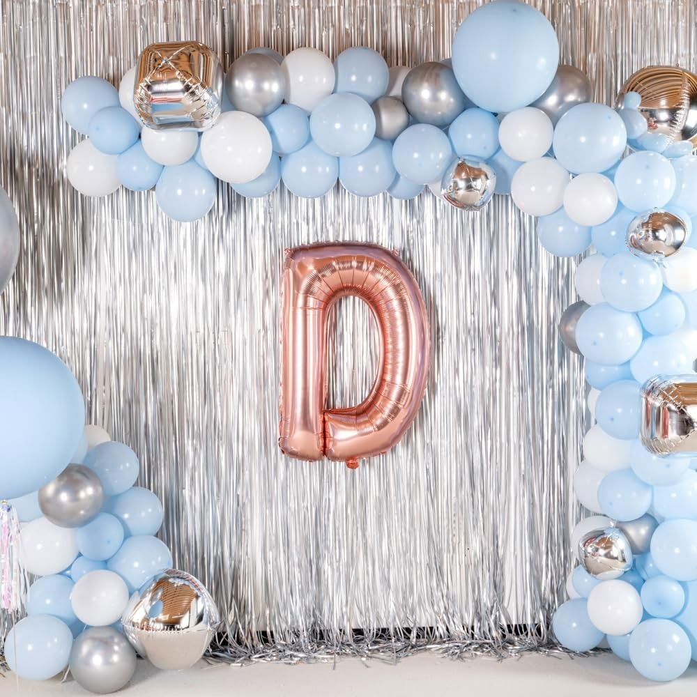 Balon Folie Metalizata Litera D, Flippy, 100 cm, Umflati cu Heliu sau Aer, Ambalaj Individual, Pai inclus, Rose Gold [6]