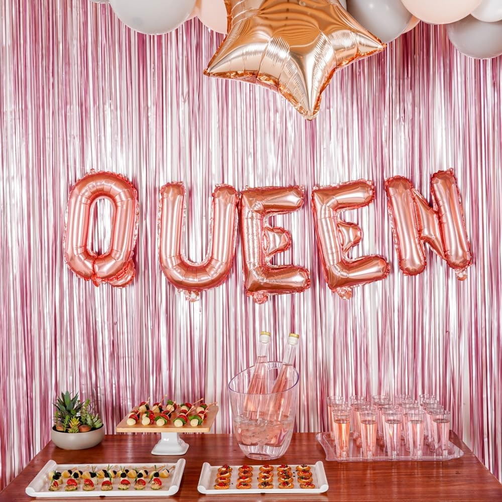 Balon Folie Metalizata Litera E, Flippy, 40 cm, Umflati cu Heliu sau Aer, Ambalaj Individual, Pai inclus, Rose Gold [8]