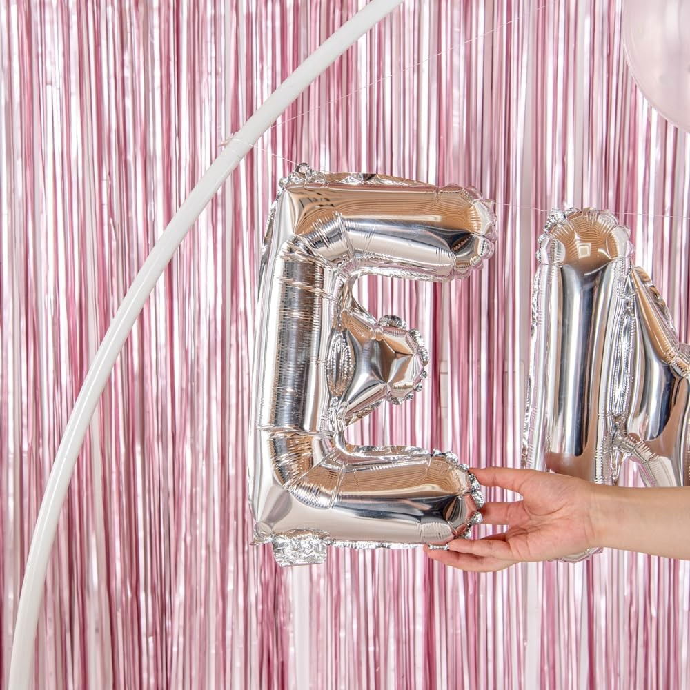 Balon Folie Metalizata Litera E, Flippy, 80 cm, Umflati cu Heliu sau Aer, Ambalaj Individual, Pai inclus, Argintiu [6]