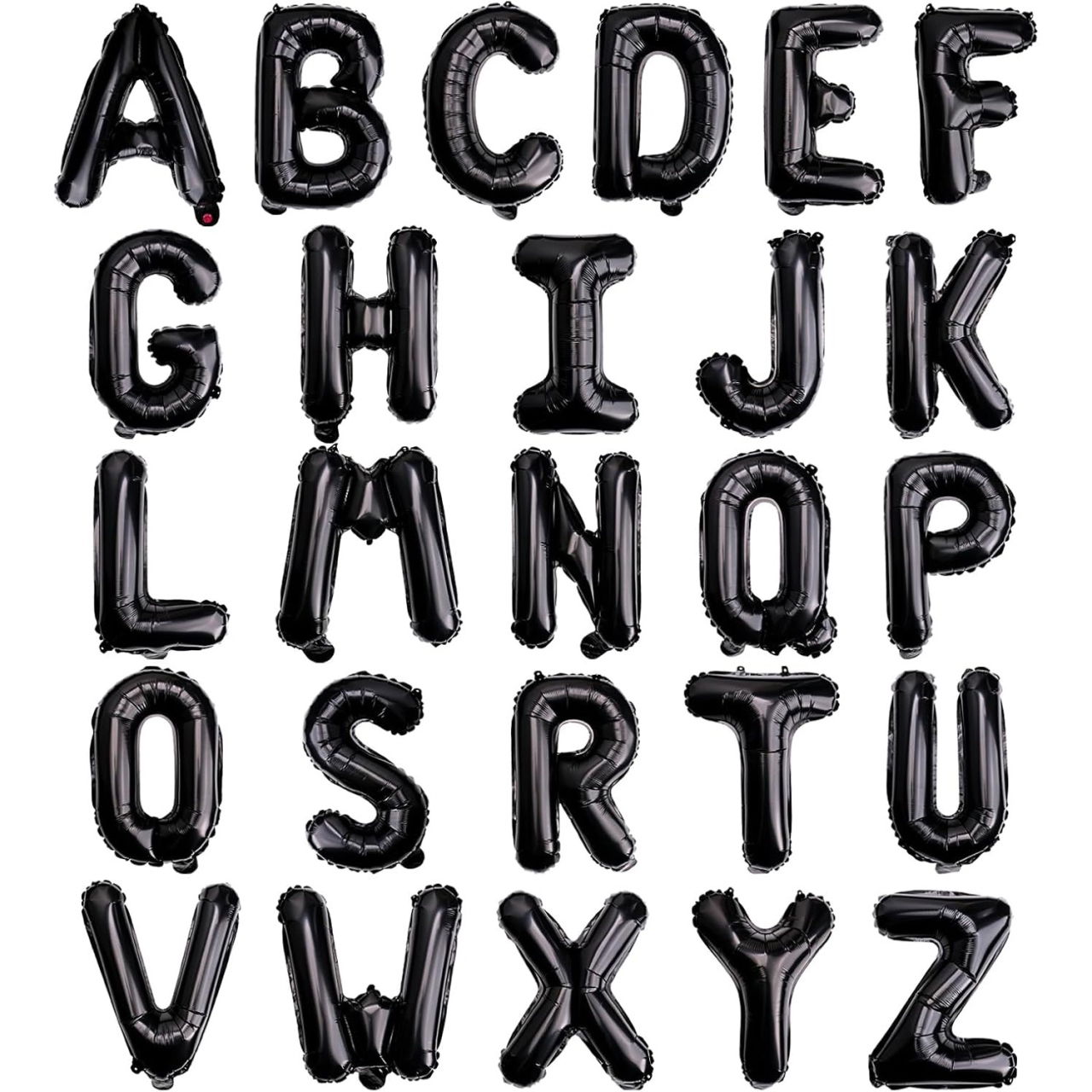 Balon Folie Metalizata Litera F, Flippy, 40 cm, Umflati cu Heliu sau Aer, Ambalaj Individual, Pai inclus, Negru [2]