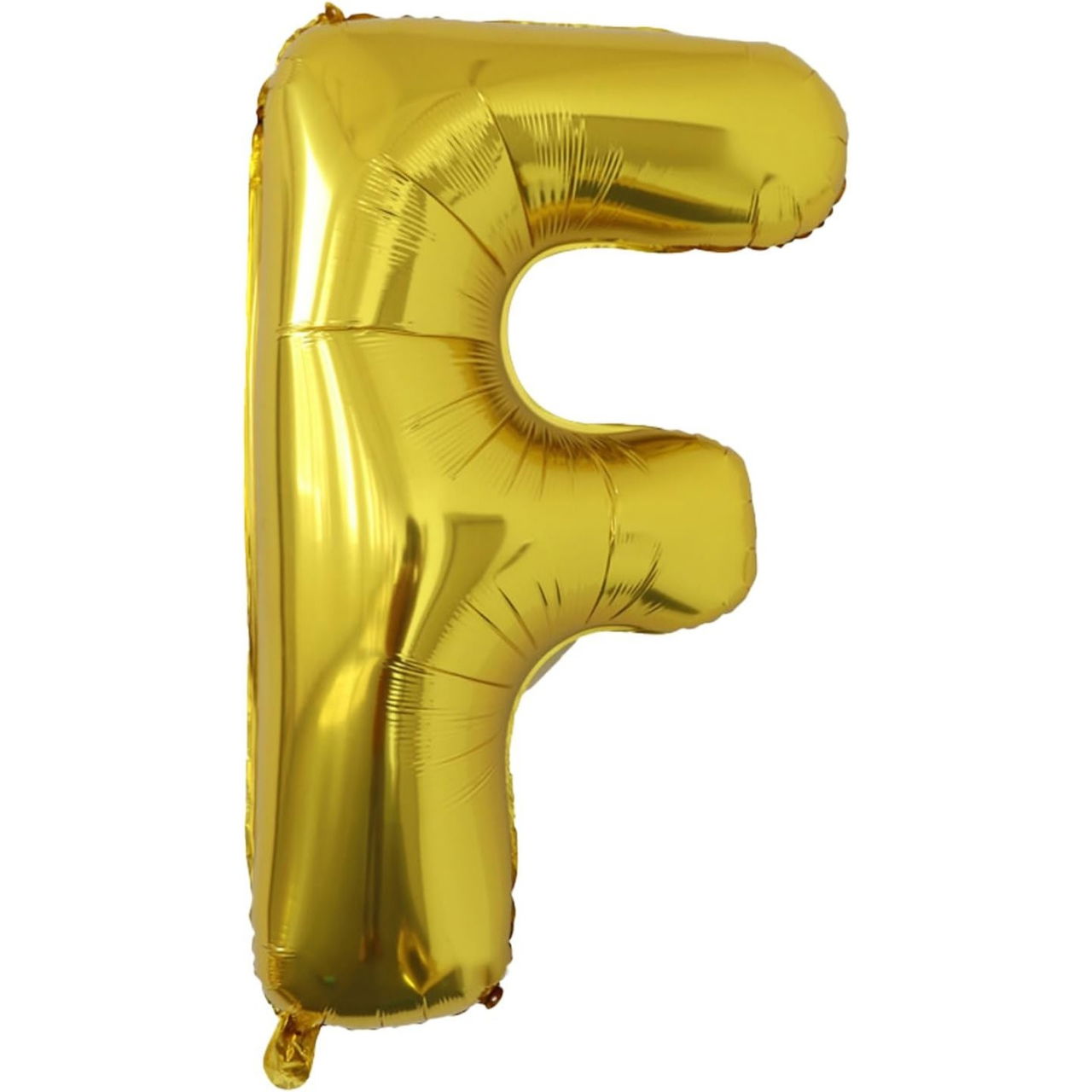 Balon Folie Metalizata Litera F, Flippy, 80 cm, Umflati cu Heliu sau Aer, Ambalaj Individual, Pai inclus, Auriu [1]