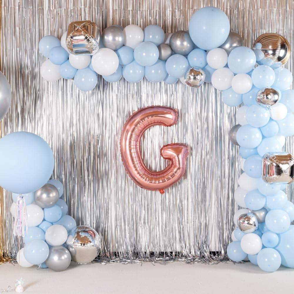 Balon Folie Metalizata Litera G, Flippy, 100 cm, Umflati cu Heliu sau Aer, Ambalaj Individual, Pai inclus, Rose Gold [6]