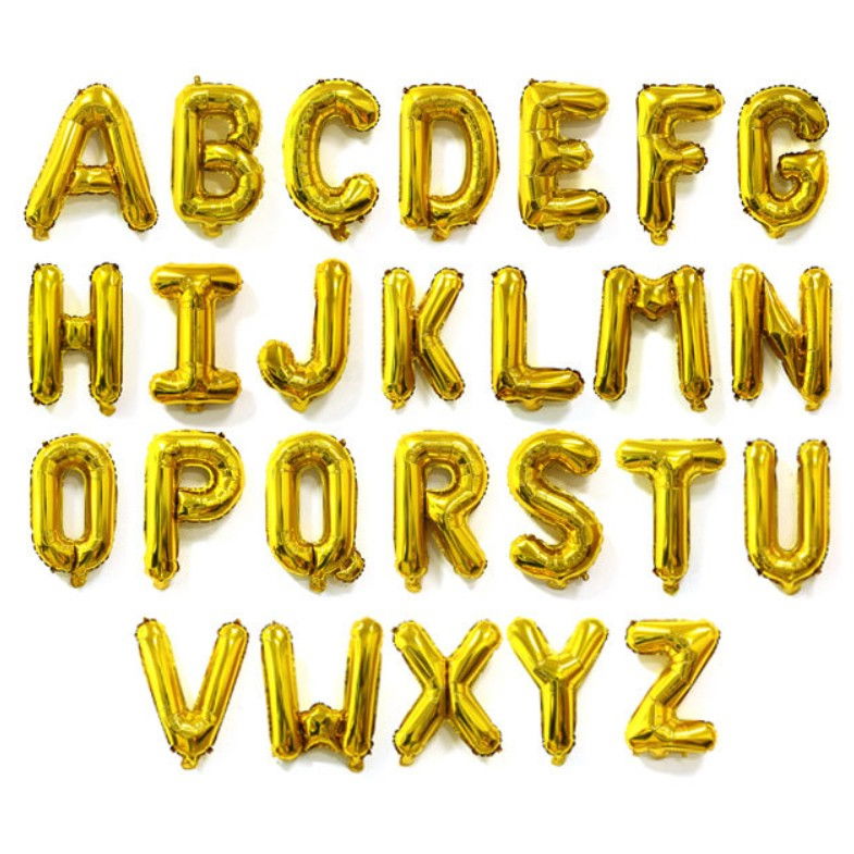 Balon Folie Metalizata Litera G, Flippy, 40 cm, Umflati cu Heliu sau Aer, Ambalaj Individual, Pai inclus, Auriu [7]