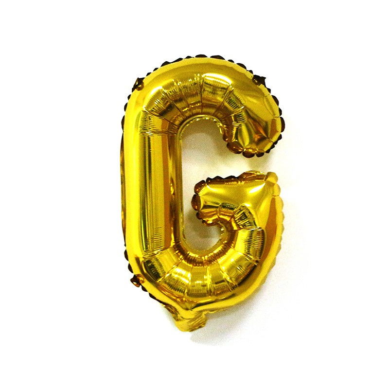 Balon Folie Metalizata Litera G, Flippy, 80 cm, Umflati cu Heliu sau Aer, Ambalaj Individual, Pai inclus, Auriu [4]