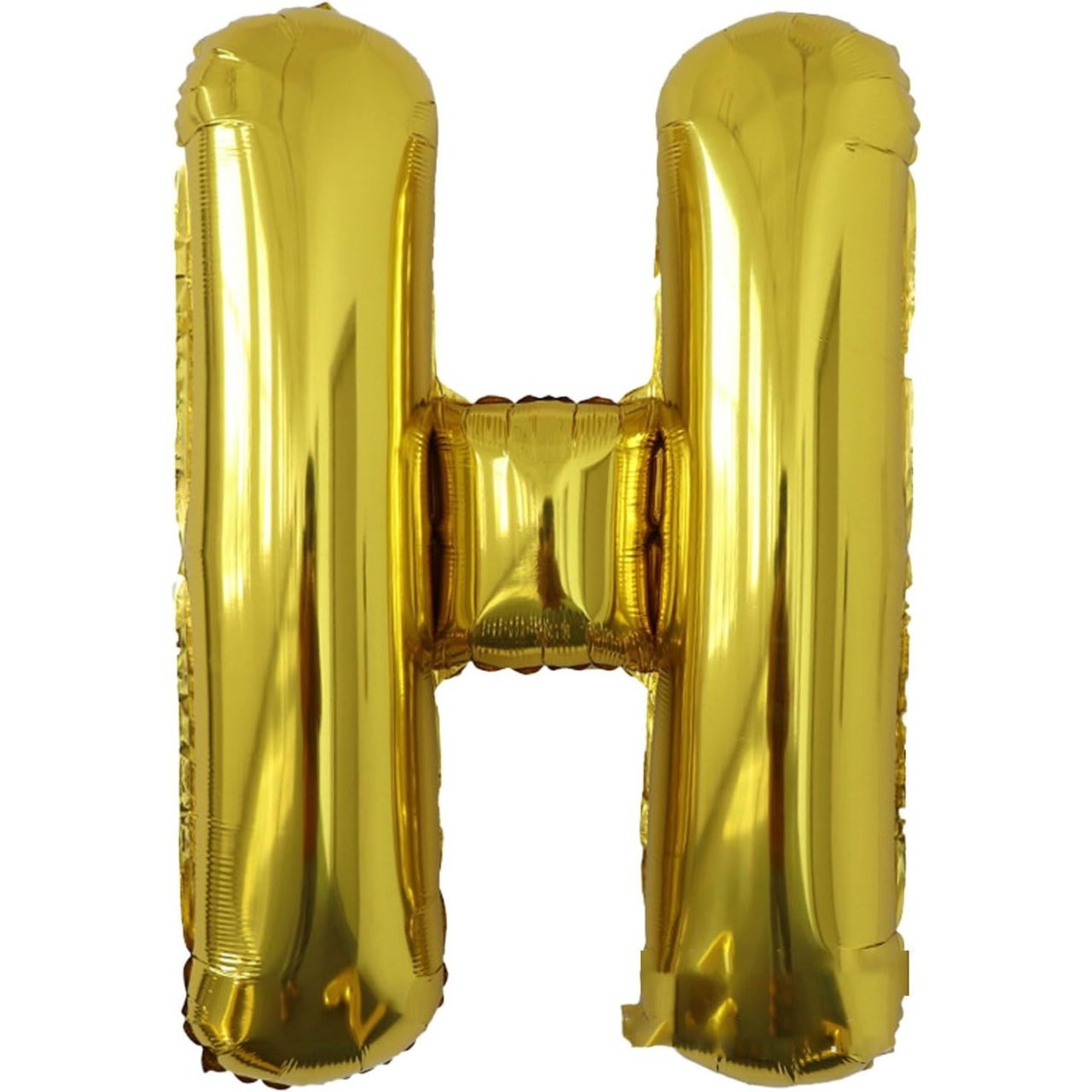 Balon Folie Metalizata Litera H, Flippy, 80 cm, Umflati cu Heliu sau Aer, Ambalaj Individual, Pai inclus, Auriu [1]