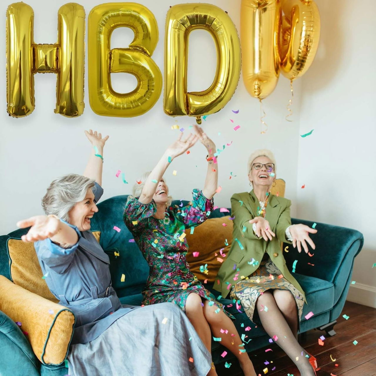 Balon Folie Metalizata Litera H, Flippy, 80 cm, Umflati cu Heliu sau Aer, Ambalaj Individual, Pai inclus, Auriu [2]