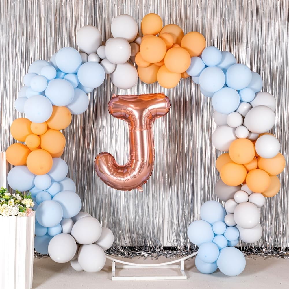 Balon Folie Metalizata Litera J, Flippy, 100 cm, Umflati cu Heliu sau Aer, Ambalaj Individual, Pai inclus, Rose Gold [6]