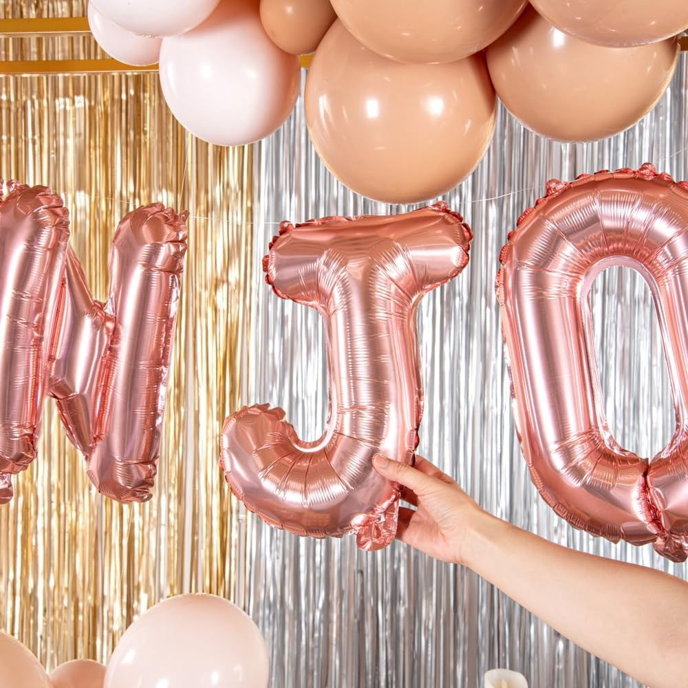 Balon Folie Metalizata Litera J, Flippy, 40 cm, Umflati cu Heliu sau Aer, Ambalaj Individual, Pai inclus, Rose Gold [4]