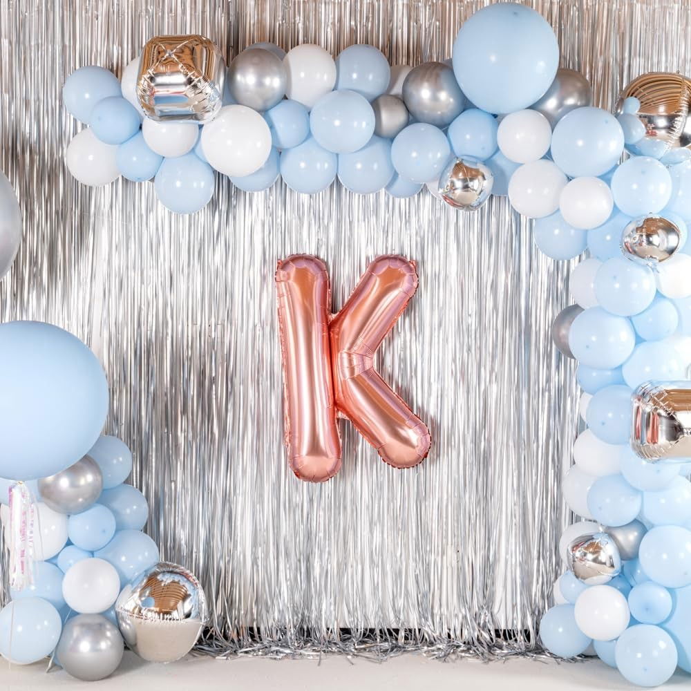 Balon Folie Metalizata Litera K, Flippy, 100 cm, Umflati cu Heliu sau Aer, Ambalaj Individual, Pai inclus, Rose Gold [6]