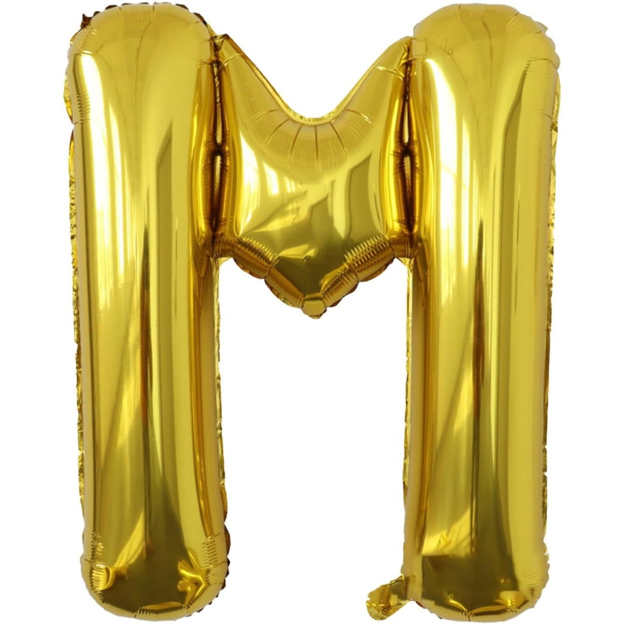 Balon Folie Metalizata Litera M, Flippy, 80 cm, Umflati cu Heliu sau Aer, Ambalaj Individual, Pai inclus, Auriu [1]