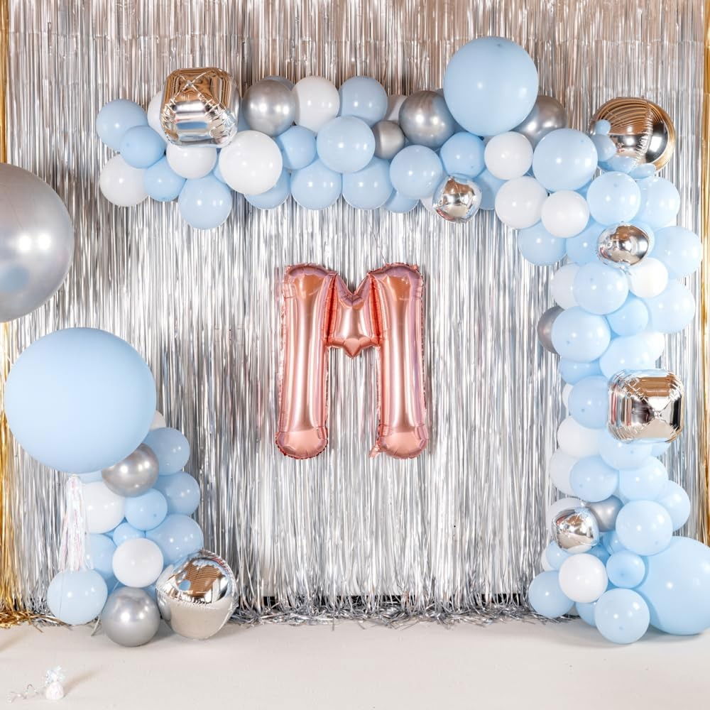 Balon Folie Metalizata Litera M, Flippy, 80 cm, Umflati cu Heliu sau Aer, Ambalaj Individual, Pai inclus, Rose Gold [6]