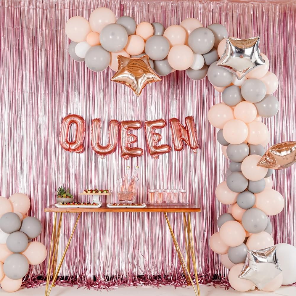 Balon Folie Metalizata Litera N, Flippy, 40 cm, Umflati cu Heliu sau Aer, Ambalaj Individual, Pai inclus, Rose Gold [3]