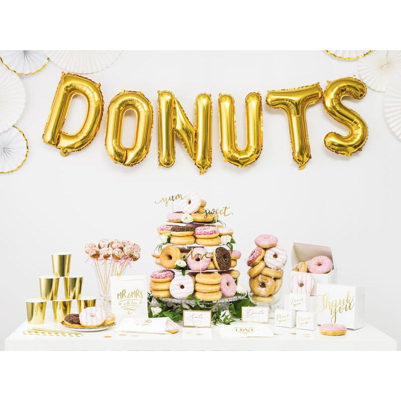 Balon Folie Metalizata Litera N, Flippy, 80 cm, Umflati cu Heliu sau Aer, Ambalaj Individual, Pai inclus, Auriu [9]