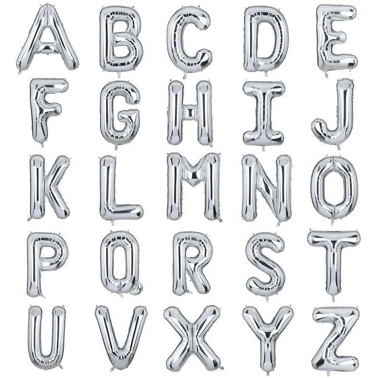 Balon Folie Metalizata Litera O, Flippy, 40 cm, Umflati cu Heliu sau Aer, Ambalaj Individual, Pai inclus, Argintiu [9]