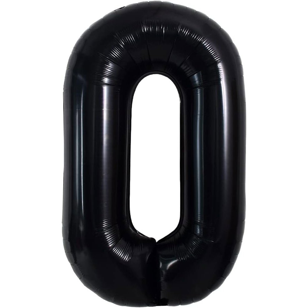 Balon Folie Metalizata Litera O, Flippy, 40 cm, Umflati cu Heliu sau Aer, Ambalaj Individual, Pai inclus, Negru [1]