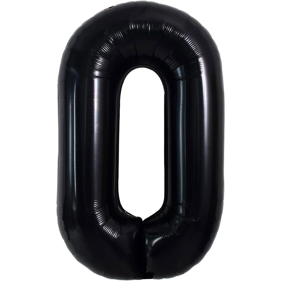Balon Folie Metalizata Litera O, Flippy, 40 cm, Umflati cu Heliu sau Aer, Ambalaj Individual, Pai inclus, Negru [6]