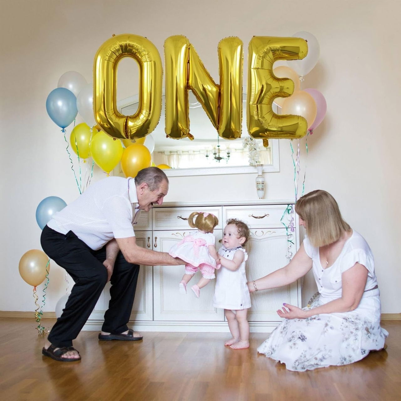 Balon Folie Metalizata Litera O, Flippy, 80 cm, Umflati cu Heliu sau Aer, Ambalaj Individual, Pai inclus, Auriu [8]