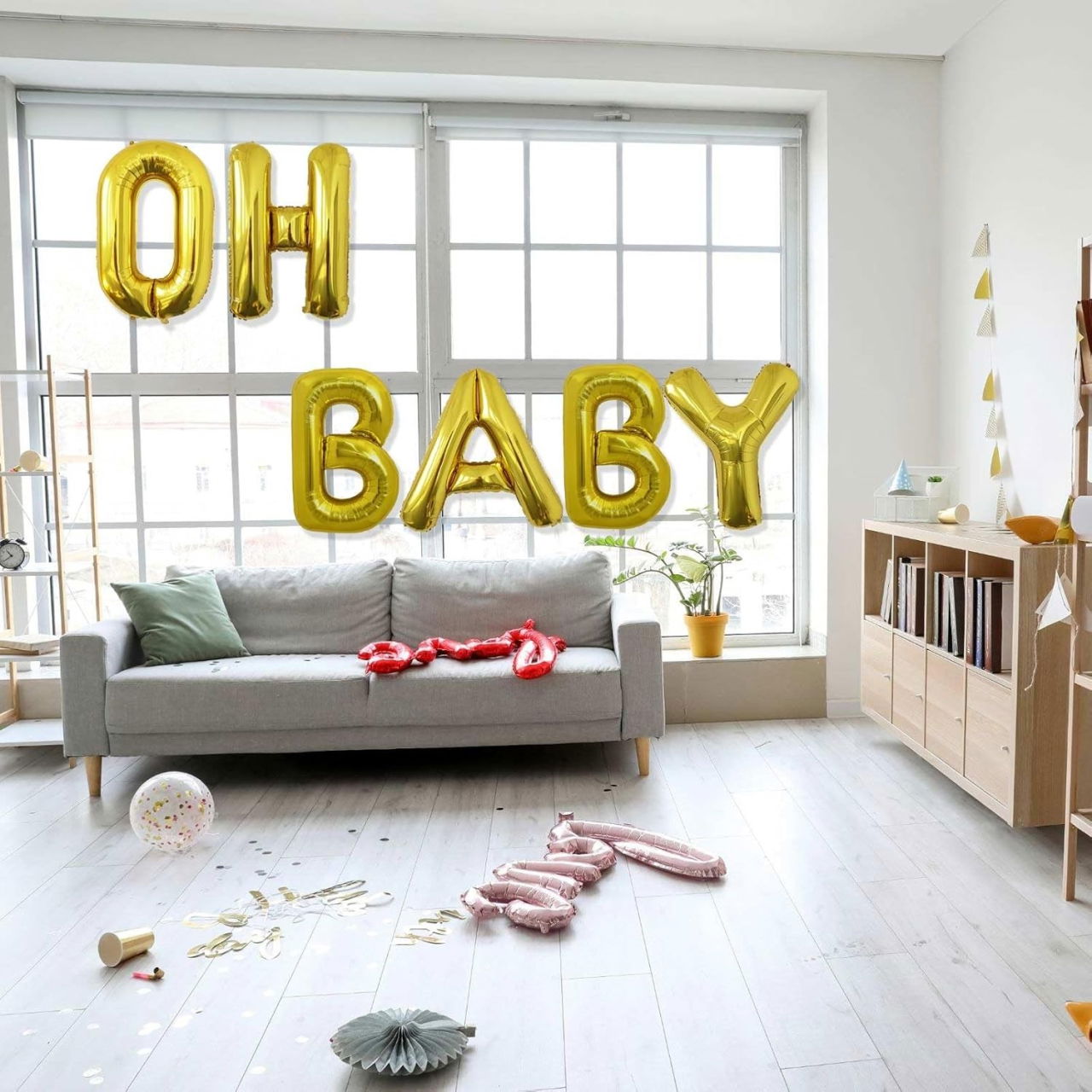 Balon Folie Metalizata Litera O, Flippy, 80 cm, Umflati cu Heliu sau Aer, Ambalaj Individual, Pai inclus, Auriu [4]