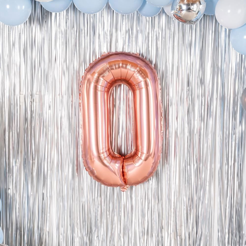 Balon Folie Metalizata Litera O, Flippy, 80 cm, Umflati cu Heliu sau Aer, Ambalaj Individual, Pai inclus, Rose Gold [7]