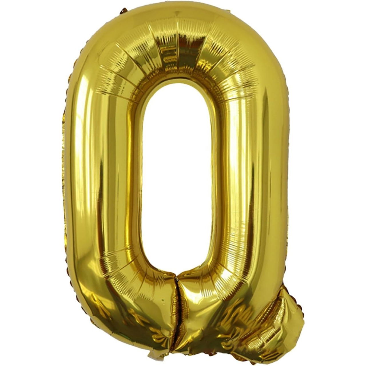 Balon Folie Metalizata Litera Q, Flippy, 40 cm, Umflati cu Heliu sau Aer, Ambalaj Individual, Pai inclus, Auriu [1]