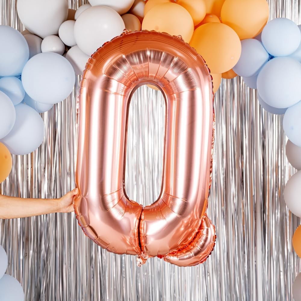 Balon Folie Metalizata Litera Q, Flippy, 80 cm, Umflati cu Heliu sau Aer, Ambalaj Individual, Pai inclus, Rose Gold [5]