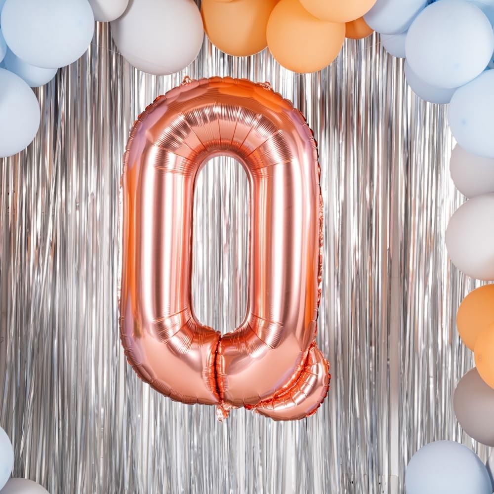 Balon Folie Metalizata Litera Q, Flippy, 80 cm, Umflati cu Heliu sau Aer, Ambalaj Individual, Pai inclus, Rose Gold [7]