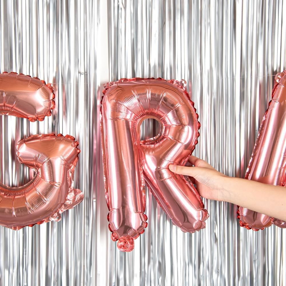 Balon Folie Metalizata Litera R, Flippy, 40 cm, Umflati cu Heliu sau Aer, Ambalaj Individual, Pai inclus, Rose Gold [4]