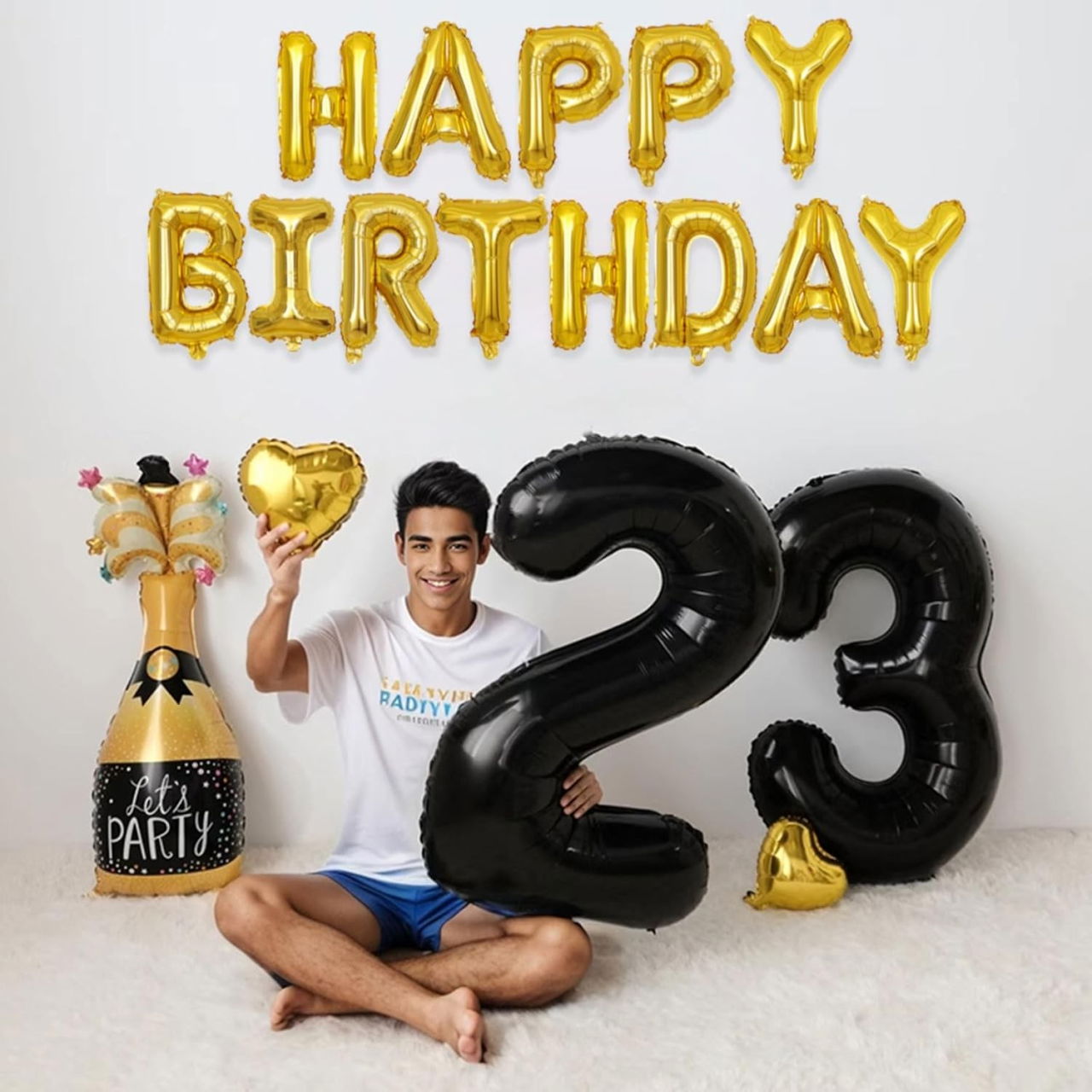 Balon Folie Metalizata Litera R, Flippy, 80 cm, Umflati cu Heliu sau Aer, Ambalaj Individual, Pai inclus, Auriu [14]