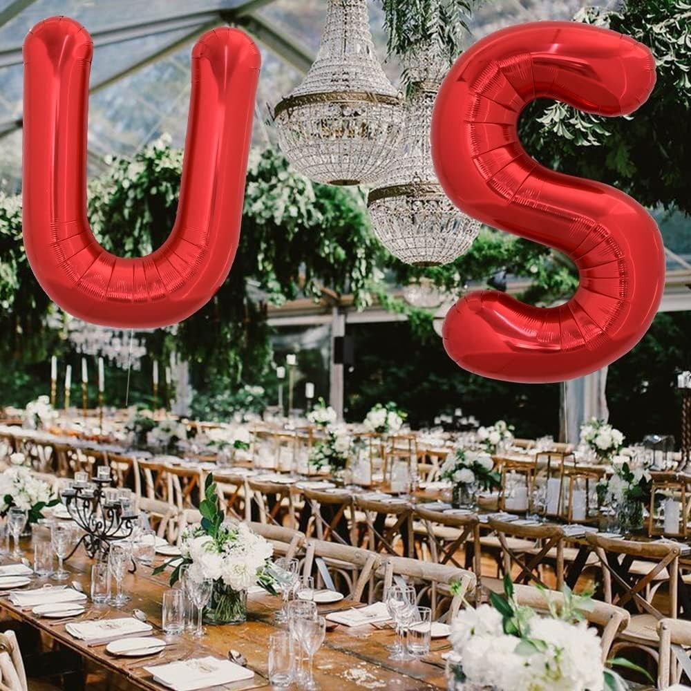 Balon Folie Metalizata Litera S, Flippy, 40 cm, Umflati cu Heliu sau Aer, Ambalaj Individual, Pai inclus, Rosu [4]
