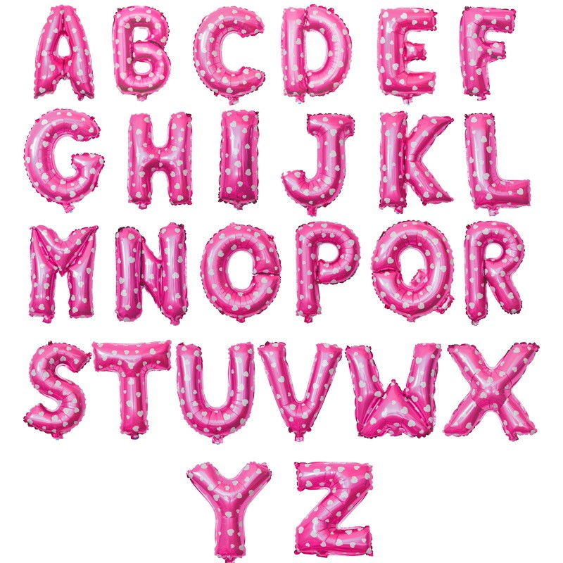 Balon Folie Metalizata Litera T, Flippy, 40 cm, Cu Imprimeu Inimioare, Umflati cu Heliu sau Aer, Ambalaj Individual, Pai inclus, Roz [4]