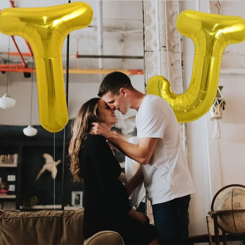 Balon Folie Metalizata Litera T, Flippy, 80 cm, Umflati cu Heliu sau Aer, Ambalaj Individual, Pai inclus, Auriu [2]