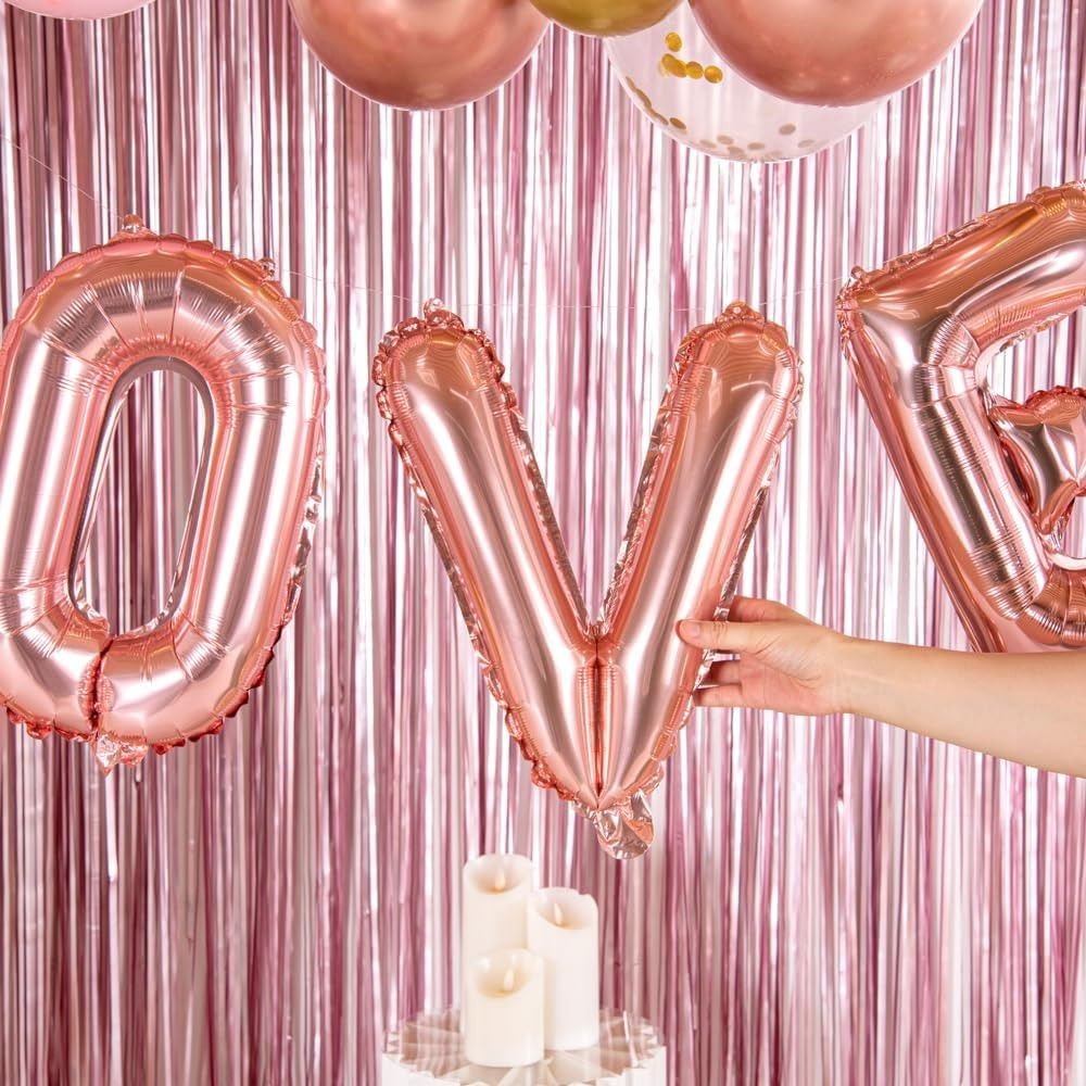 Balon Folie Metalizata Litera V, Flippy, 40 cm, Umflati cu Heliu sau Aer, Ambalaj Individual, Pai inclus, Rose Gold [4]