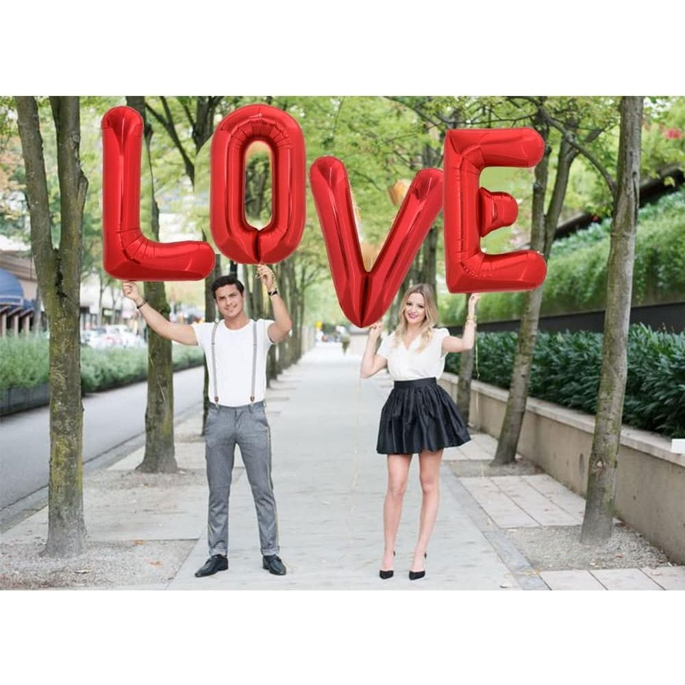 Balon Folie Metalizata Litera V, Flippy, 40 cm, Umflati cu Heliu sau Aer, Ambalaj Individual, Pai inclus, Rosu [5]