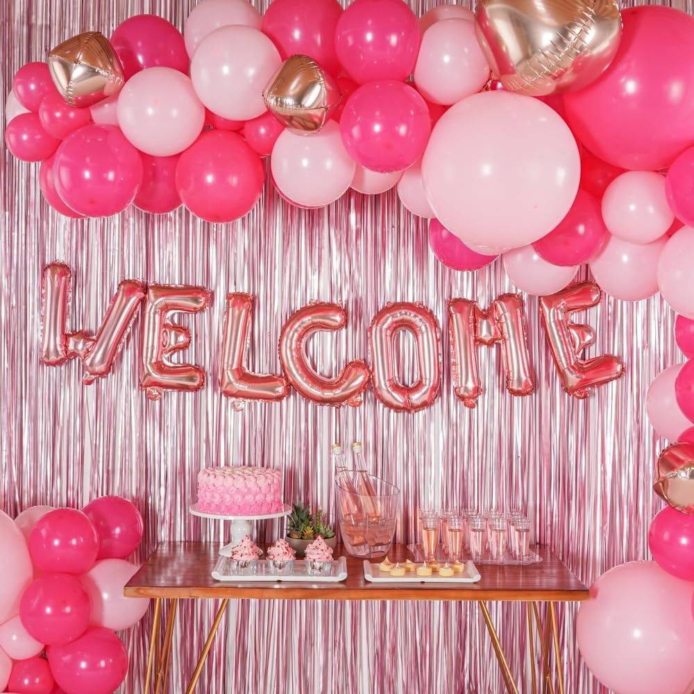 Balon Folie Metalizata Litera W, Flippy, 40 cm, Umflati cu Heliu sau Aer, Ambalaj Individual, Pai inclus, Rose Gold [4]