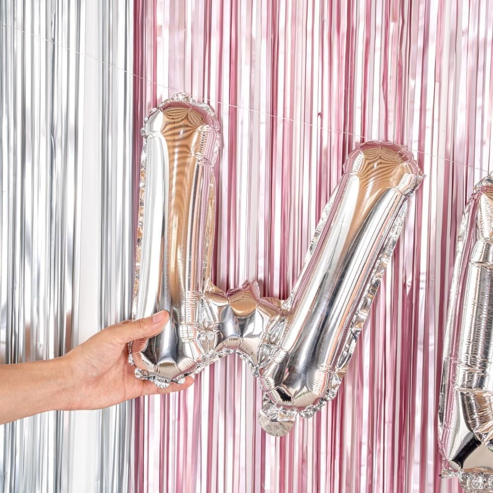 Balon Folie Metalizata Litera W, Flippy, 80 cm, Umflati cu Heliu sau Aer, Ambalaj Individual, Pai inclus, Argintiu [4]