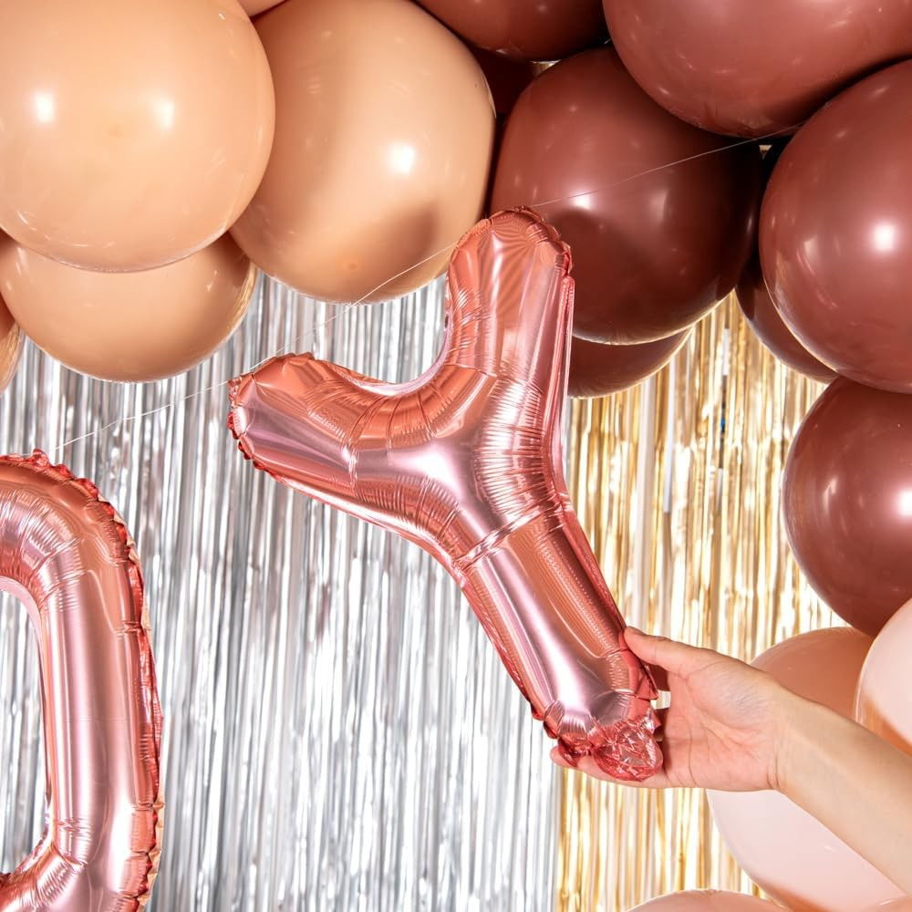 Balon Folie Metalizata Litera Y, Flippy, 40 cm, Umflati cu Heliu sau Aer, Ambalaj Individual, Pai inclus, Rose Gold [7]
