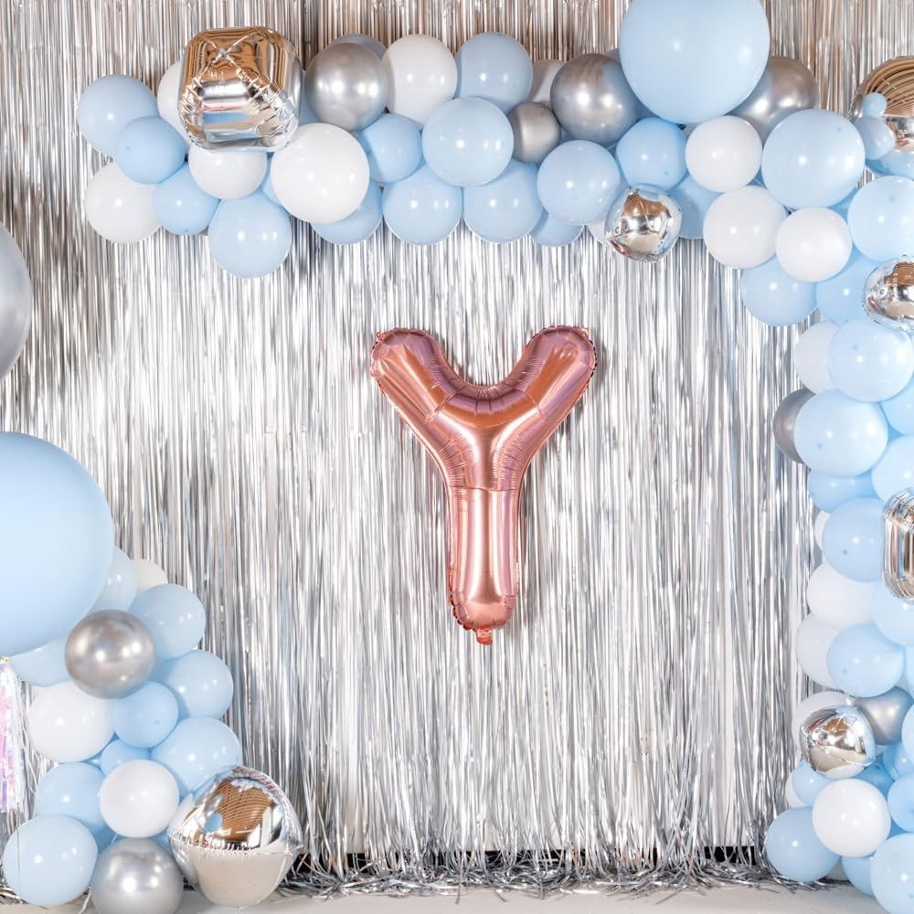 Balon Folie Metalizata Litera Y, Flippy, 80 cm, Umflati cu Heliu sau Aer, Ambalaj Individual, Pai inclus, Rose Gold [3]