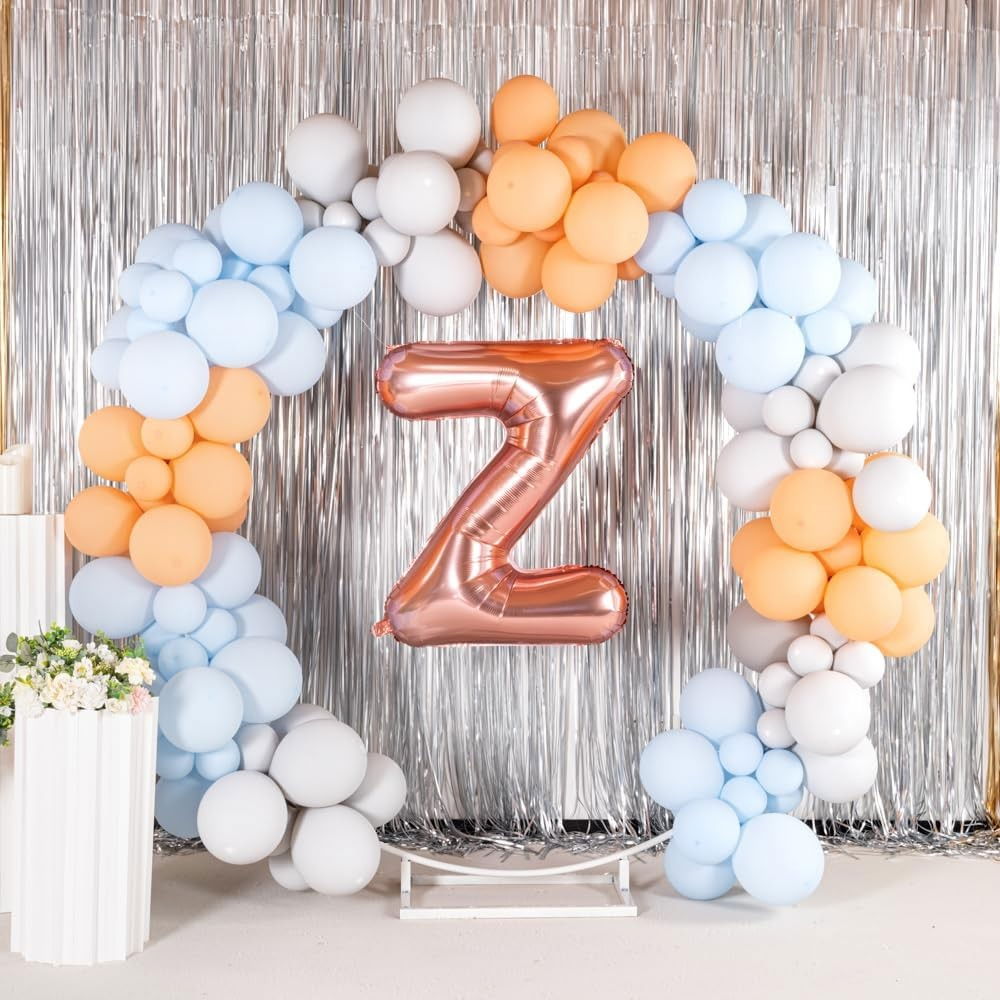 Balon Folie Metalizata Litera Z, Flippy, 100 cm, Umflati cu Heliu sau Aer, Ambalaj Individual, Pai inclus, Rose Gold [3]