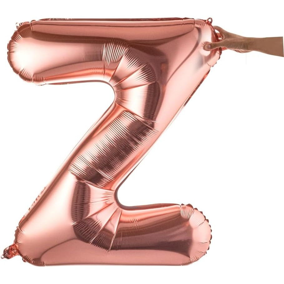 Balon Folie Metalizata Litera Z, Flippy, 100 cm, Umflati cu Heliu sau Aer, Ambalaj Individual, Pai inclus, Rose Gold [5]