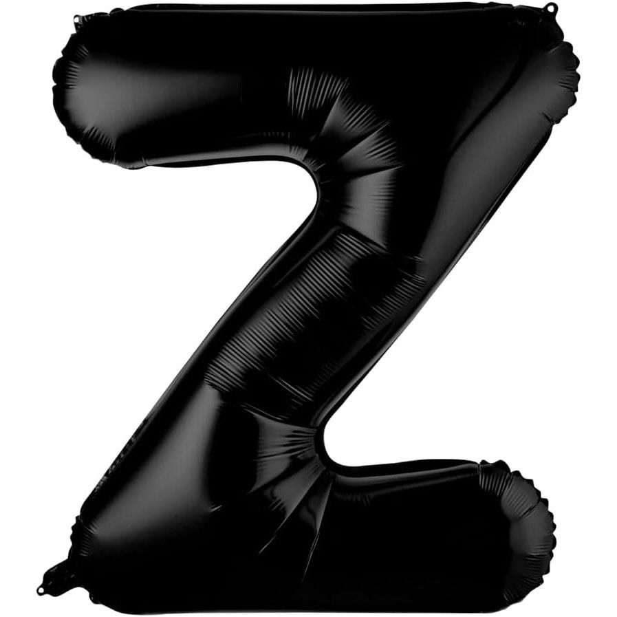 Balon Folie Metalizata Litera Z, Flippy, 40 cm, Umflati cu Heliu sau Aer, Ambalaj Individual, Pai inclus, Negru [5]