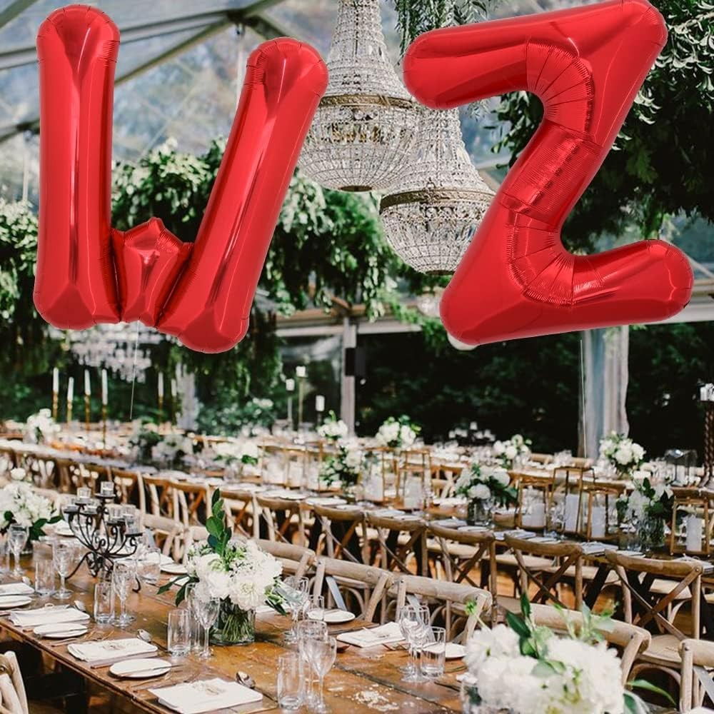 Balon Folie Metalizata Litera Z, Flippy, 40 cm, Umflati cu Heliu sau Aer, Ambalaj Individual, Pai inclus, Rosu [4]