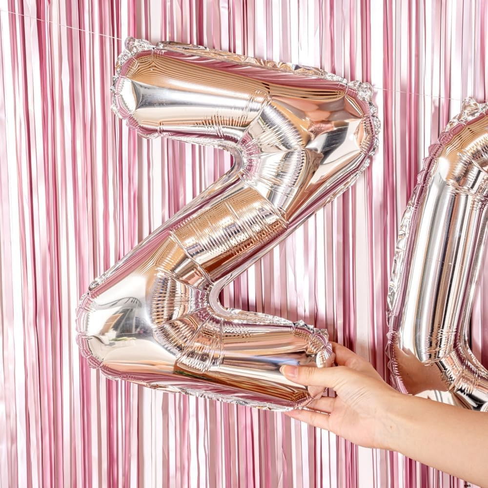 Balon Folie Metalizata Litera Z, Flippy, 80 cm, Umflati cu Heliu sau Aer, Ambalaj Individual, Pai inclus, Argintiu [3]