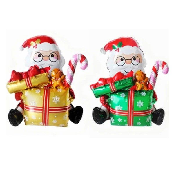 Balon Mos Craciun cu Cadou, Flippy, din Folie de Aluminiu, 102x83cm, Multicolor [3]