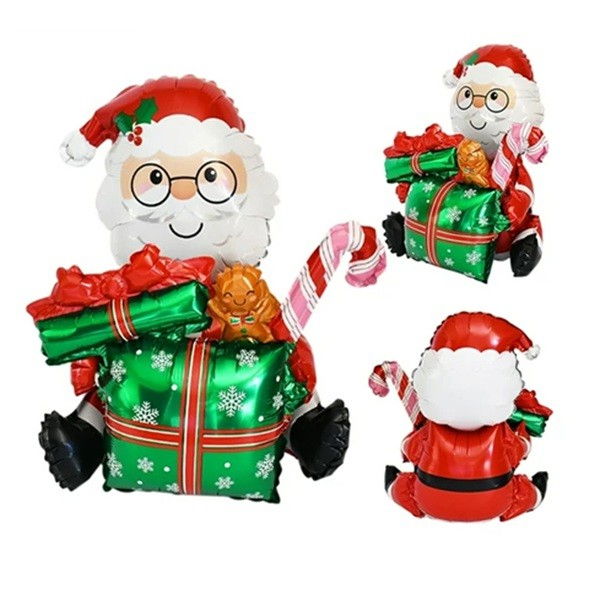 Balon Mos Craciun cu Cadou, Flippy, din Folie de Aluminiu, 102x83cm, Multicolor [4]