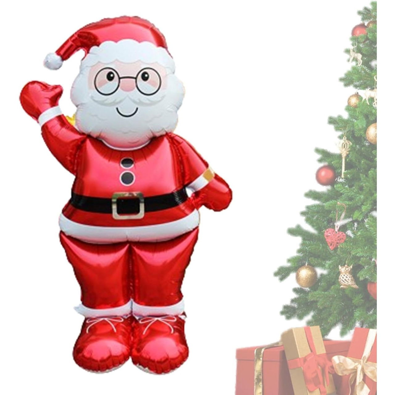 Balon Mos Craciun, Flippy, din Folie de Aluminiu, 90 x 155 cm, Rosu [4]