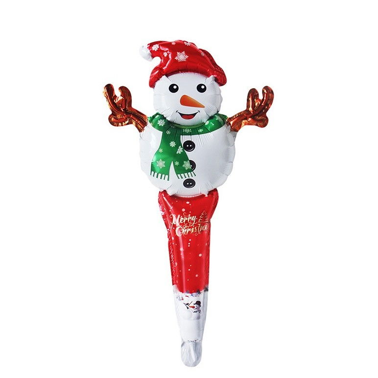 Balon Om de Zapada, Flippy, din Folie de Aluminiu, de Mana, Tema Craciun, 29.5x61.5cm, Multicolor [1]