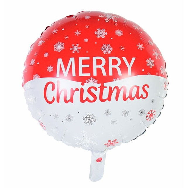 Balon Rotund, Flippy, din Folie de Aluminiu, Tema Craciun Merry Christmas, 44.5x53 cm, Rosu [1]