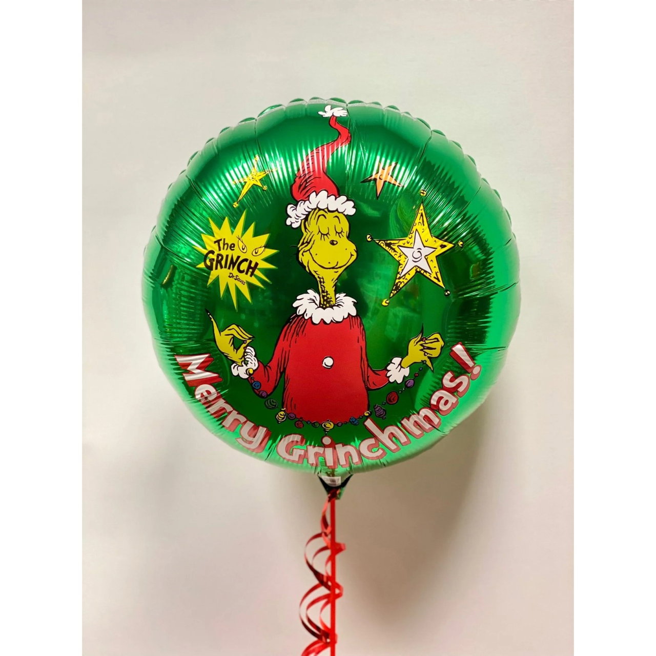 Balon Rotund, Flippy, din Folie de Aluminiu, Tema Craciun, Model Grinch, 44x53 cm, Verde [2]