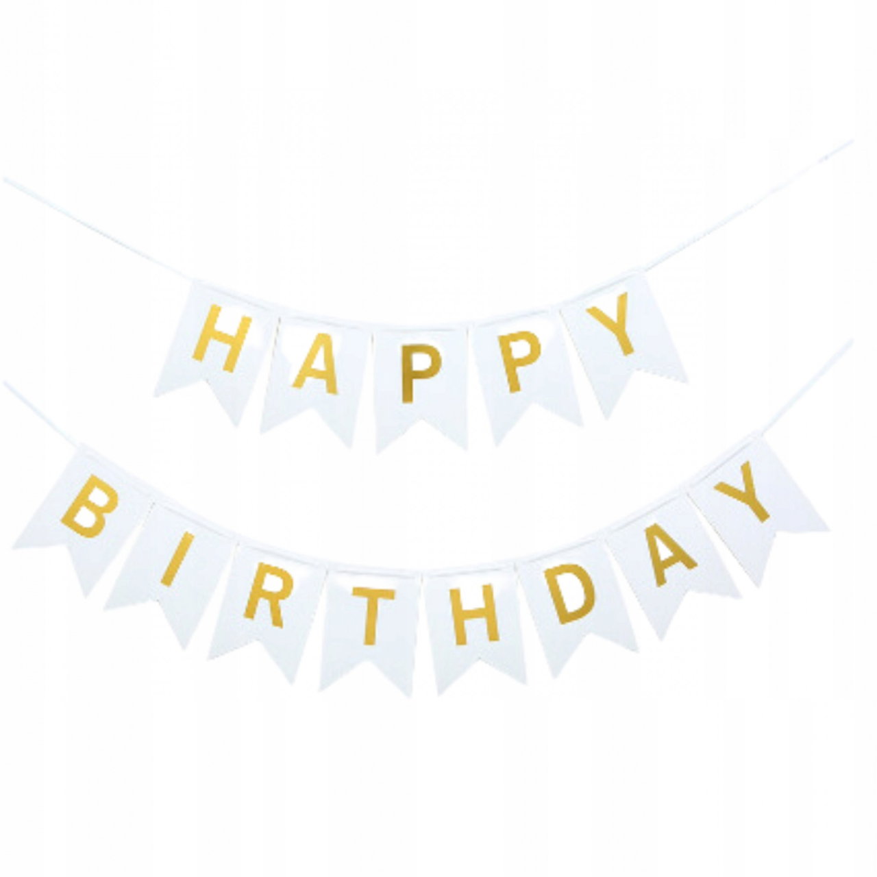 Banner Happy Birthday 100x200 cm, Flippy, Dimensiune Stegulet 11.5x16.5 cm, Rola de Ata Inclusa, Alb [3]
